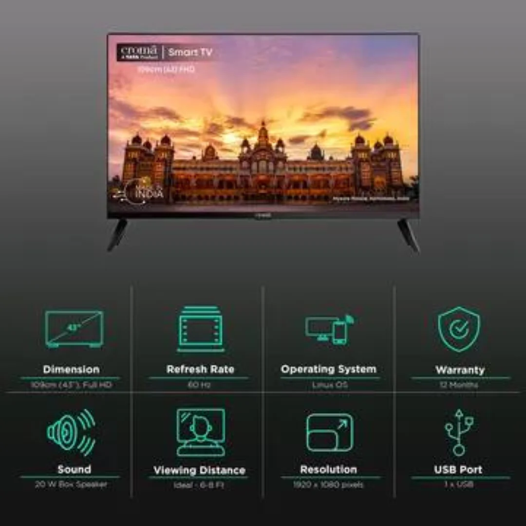 Croma 109 cm (43 inch) Full HD LED Smart TV - Image 2