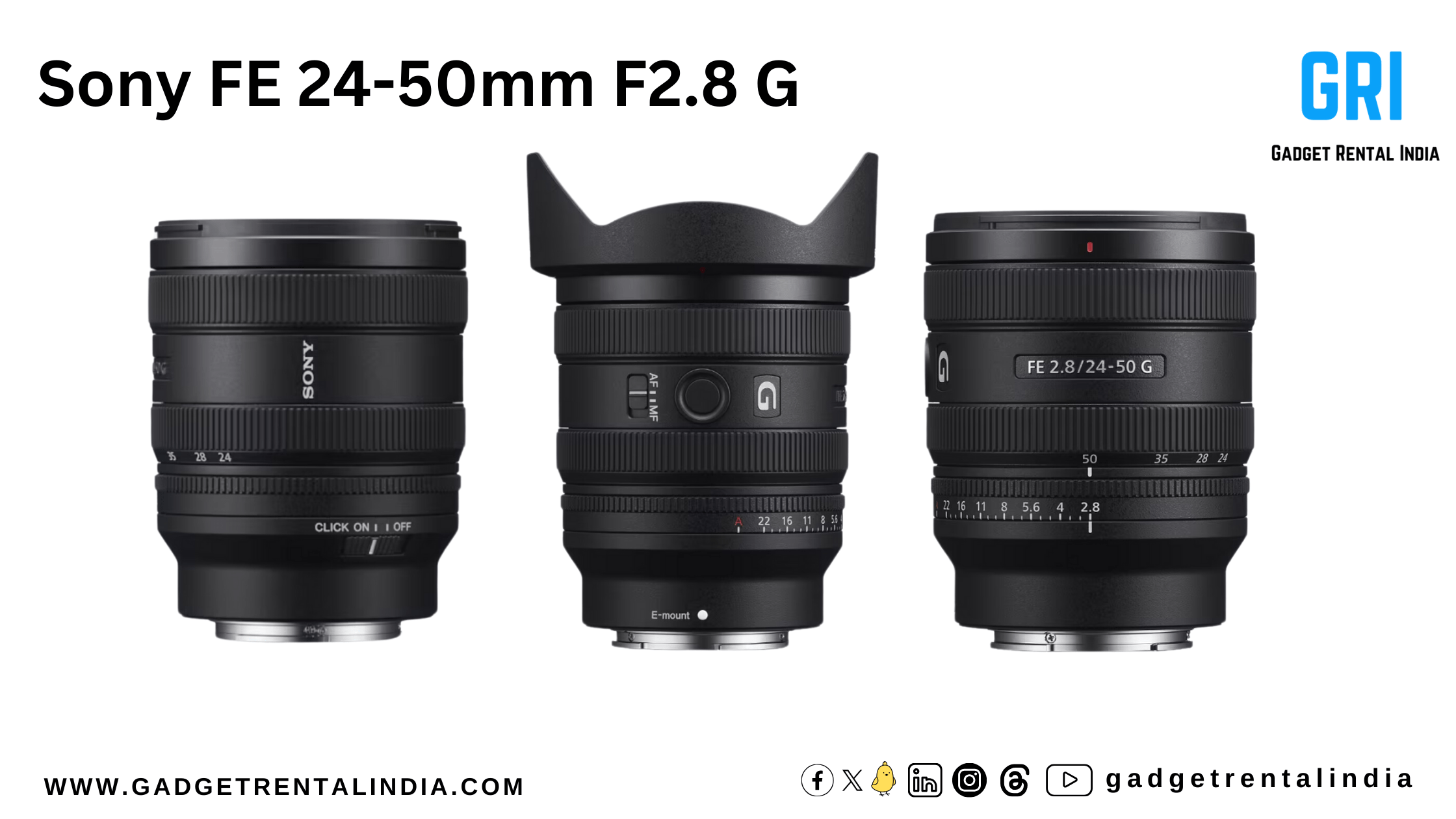 Sony Announces the FE 24-50mm F2.8 G Compact Lens | Gadget Rental India