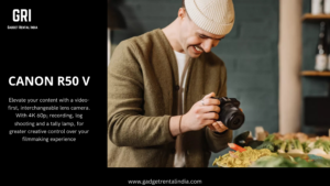 Canon EOS R50 V camera on rent in Chandigarh Tricity and Ludhiana